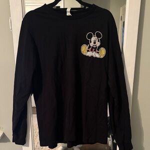 Bella Canvas Black Long Sleeve Tee with Mickey Design